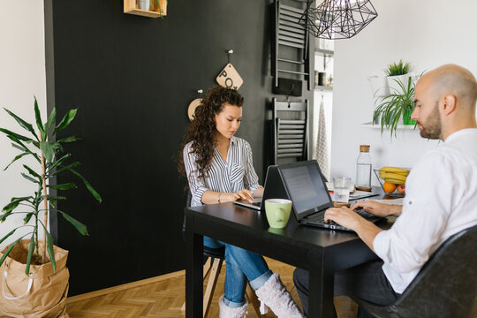 Couple working from home