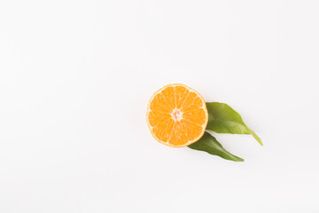 Fresh orange fruits isolated on white background