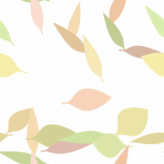 Fototapeta na wymiar Fall Leaves Seamless Vector Pattern - Repeating ornament for textile, wraping paper, fashion etc.