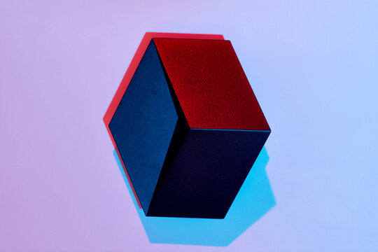 Cube on the wall in colors.
