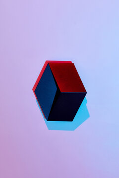 Cube on the wall in colors.