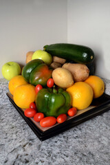 FRUIT and vegetables on a plate/FRUIT BOX