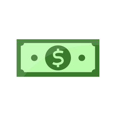 Icon of green banknote. Vector illustration eps 10