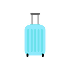Icon blue suitcase sign. Vector illustration eps 10