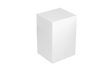 A white box on a white background with gray gradients on the planes is vertically positioned