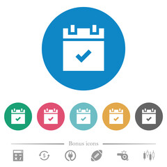 Fototapeta premium Schedule done flat round icons