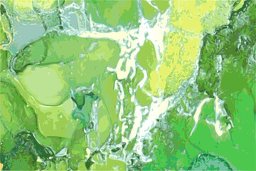 Marble green, gold stone texture. Alcohol ink oriental technique. Abstract vector background. Modern flow paint in natural colors with glitter. Design template for banner, poster, invitation.