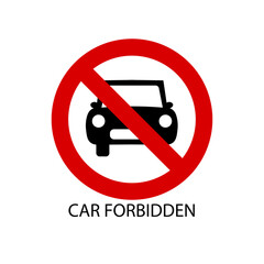 car forbidden icon vehicle prohibited. Vector illustration eps 10