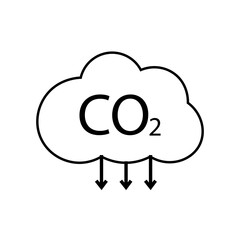 Cloud icon with the inscription CO2. Vector illustration eps 10