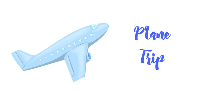 Vector illustration of a passenger plane in cartoon style.