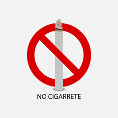 Realistic cigarette icon with no sign. Vector illustration eps 10