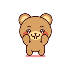 Obraz na płótnie Canvas Isolated bear in love kawaii. Emoji of a bear - Vector