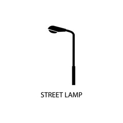 Street lamp black sign icon. Vector illustration eps 10