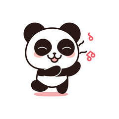 Isolated singing bear kawaii. Emoji of a bear - Vector