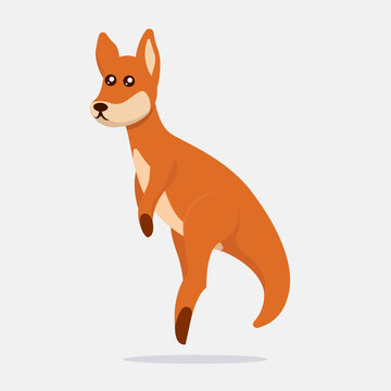 Kangaroo cute mascot logo design illustration