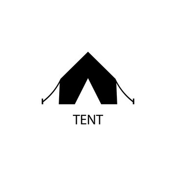 Tent black sign icon. Vector illustration eps 10