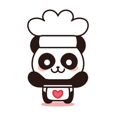 Isolated love cook bear kawaii. Emoji of a bear - Vector
