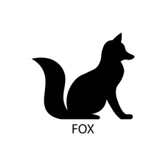 Black fox sign icon. Vector illustration eps 10