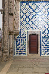 nave and pillars twisted in of The Monastery of Jesus in Setubal, Portugal