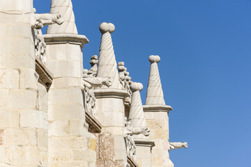 detail of sculptures of The Monastery of Jesus in Setubal, Portugal