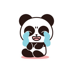 Isolated bear crying kawaii. Emoji of a bear - Vector