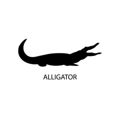 Alligator black sign icon. Vector illustration eps 10