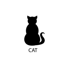 Cat black sign icon. Vector illustration eps 10