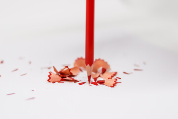 red pencil and sharpener