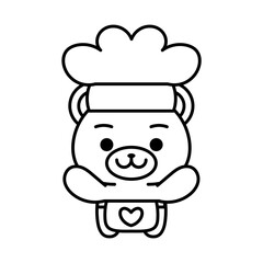 Isolated love cook bear kawaii. Emoji of a bear - Vector