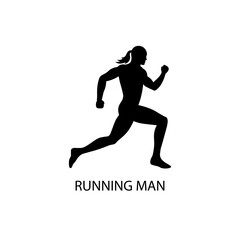 Fototapeta na wymiar running man black sign icon. Vector illustration eps 10
