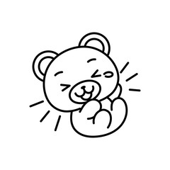 Isolated laughing bear kawaii. Emoji of a bear - Vector