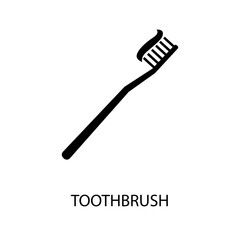 Toothbrush black sign icon. Vector illustration eps 10