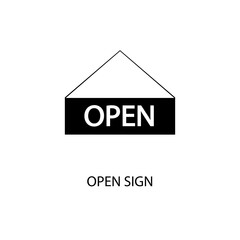 Black sign icon open. Vector illustration eps 10