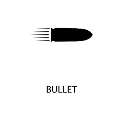 Icon black sign bullet 9mm. Vector illustration eps 10