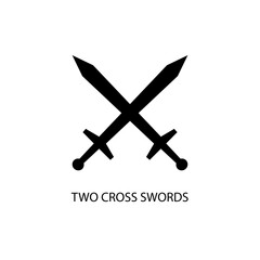 Two swords black sign icon. Vector illustration eps 10
