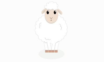 cartoon lamb on a white background
