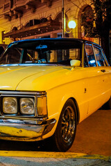 old yellow car front