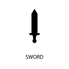 Sword black sign icon. Vector illustration eps 10