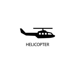Helicopter black sign icon. Vector illustration eps 10