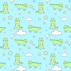 Seamless cats pattern