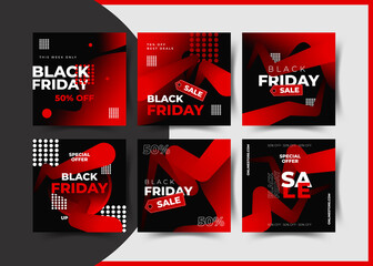 Black Friday modern promotion web banner for social media mobile apps. Elegant sale and discount promo backgrounds with abstract pattern.