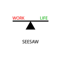 On seesaw work sign icon. Vector illustration eps 10