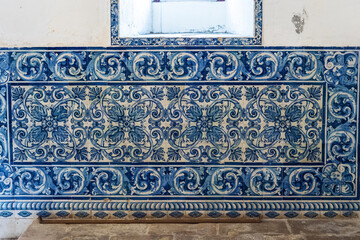 panels on azulejos in a convent of Setubal, Portugal