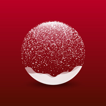 Snow globe. Snow ball. Ball with snow. Christmas. Winter. Vector illustration