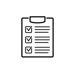 Clipboard with checklist icon, symbol for web site and app design. Vector illstration.