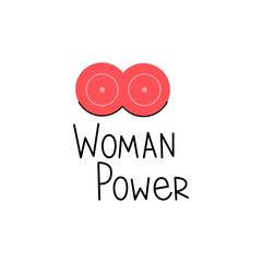 Obraz premium Sticker woman power in the form of a female breast