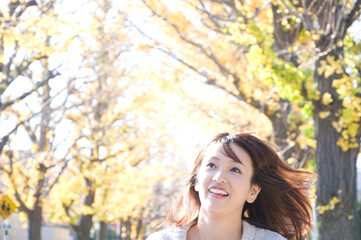 Naklejka premium 笑顔の女性
