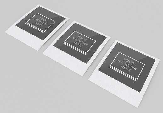 3 Instant Photos Mockup