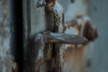 Door handle, old, close up