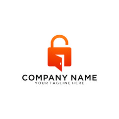 Abstract logo for business company. Corporate identity design element. Real estate, safety lock, home protection, guard logotype idea. house security, apartment alarm concept. Color Vector icon